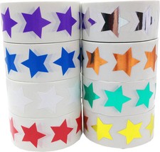 Star Shaped Stickers  1" Inch Wide - 500 Pack  Pick One Color