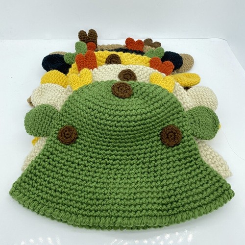 Sweet Knitted Basin Hat Dinosaur Fisherman Hat All-match Gift for Valentine Day - Picture 2 of 11