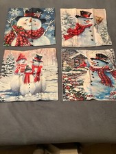 4 PC XMAS SNOWMAN PILLOW COVER SET