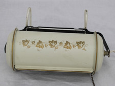 Vtg Metal Headboard Tube Lamp Bed Reading Night Light Pull Chain MCM Fall Leaves