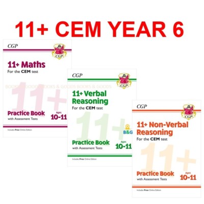 11 Plus CEM Year 6 Maths Verbal Reasoning Practice Book & Assessment with Answer