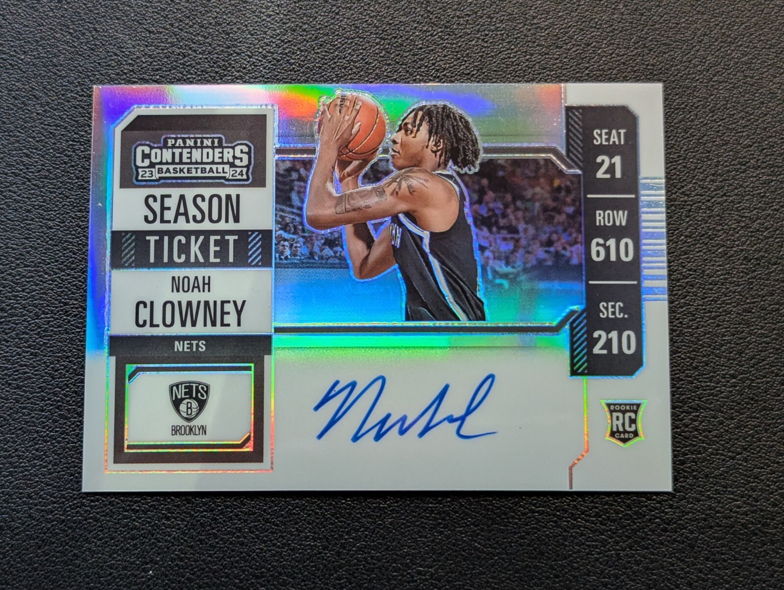 2023-24 Panini Contenders Noah Clowney Rookie Auto Variation Premium Silver #117