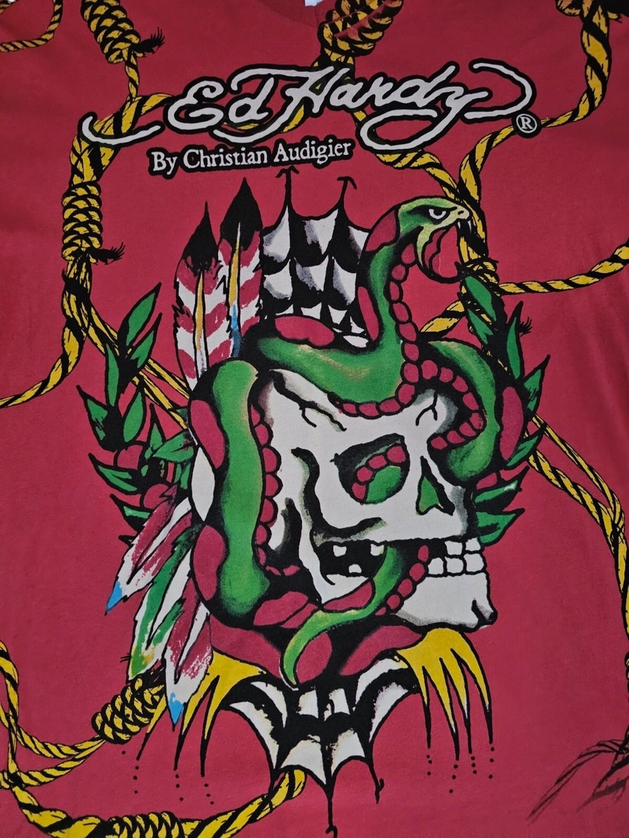 SS‼️ Ed Hardy✖️Christian audier Ed Hardy By Christian Audigier Mint Green XL LS Casual Shirt