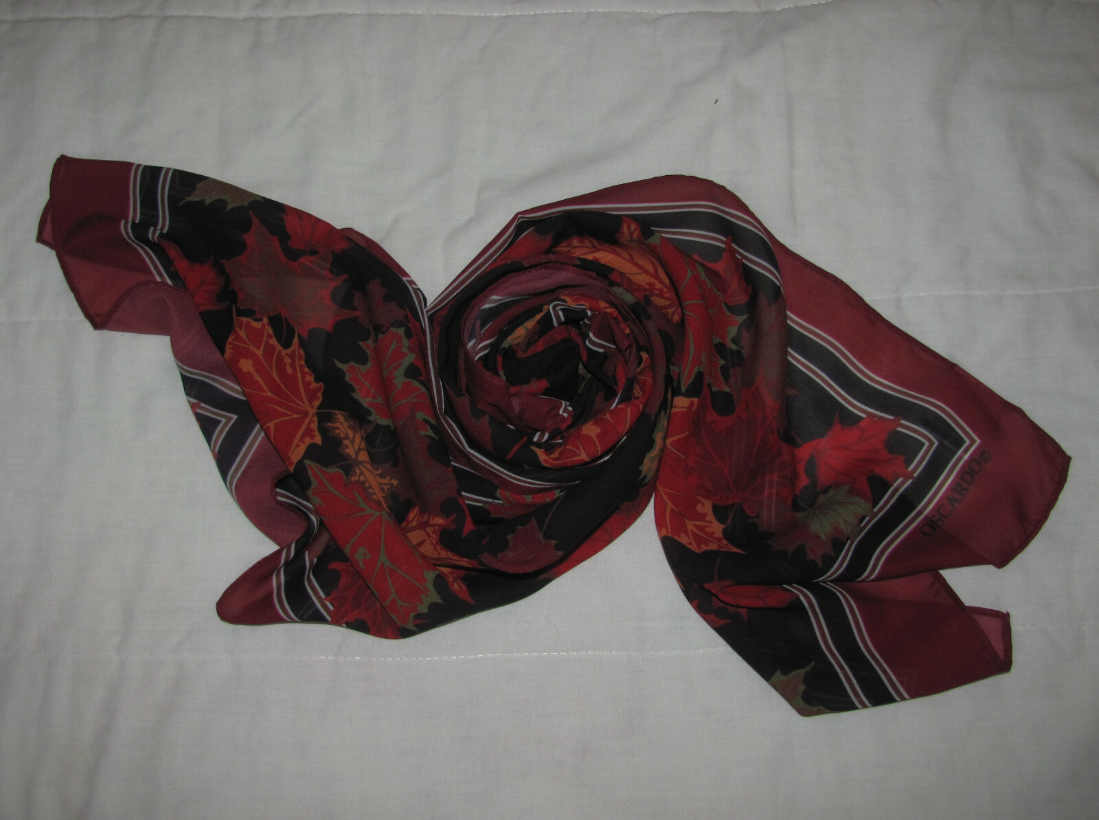 Oscardo Polyester Rectangular Scarf - Fall Leaves… - image 8