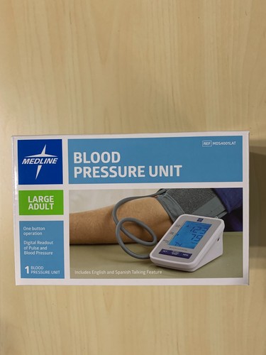 Medline One Button Digital Pulse Blood Pressure Monitor Unit Large Adult Cuff - Picture 3 of 4