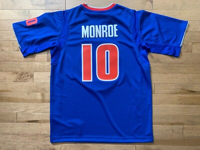 Sleeved Greg Monroe Men's M Detroit Pistons Adidas Swingman Blue