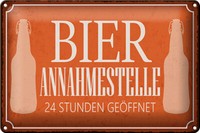 Blechschild Spruch 30X20 Cm Bier Annahmestelle 24 Stunden Deko Schild Tin Sign
