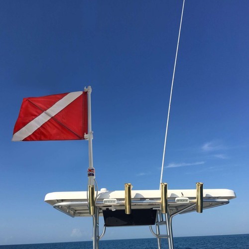SPEARFISHING WORLD Bootsrutenhalter Flagge Flieger mit Tauchflagge