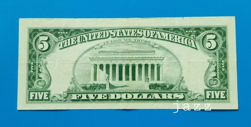 Vintage USA Banknote 1963 $5 Five Dollar Red Seal Bill FR #1536 Granahan-Dillon - Picture 2 of 2