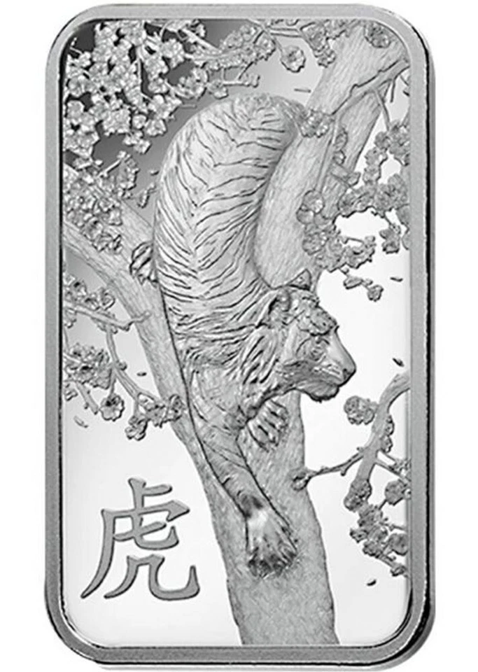 Barra AÑO DEL TIGRE 2022 1 OZ PLATINO Pamp Suisse. Foto 3 de 4