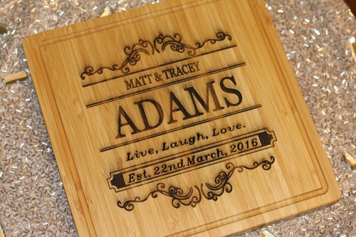 Laser Engraved Personalised Chopping Board - Picture 1 of 3