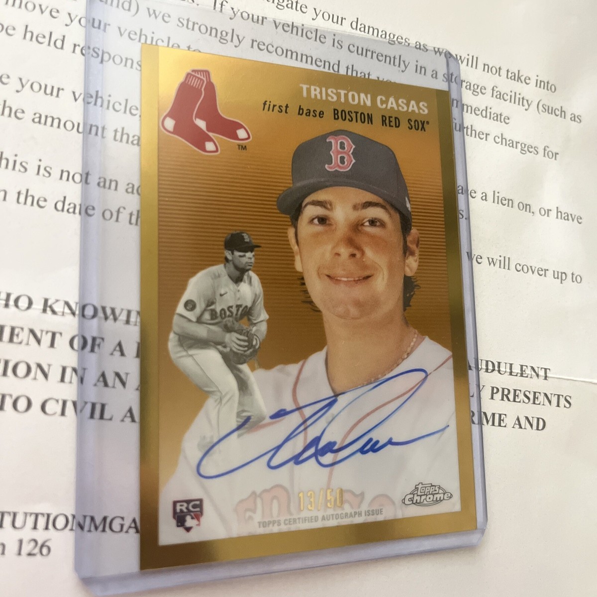 2023 Topps Chrome Platinum Anniversary Triston Casas Gold 
