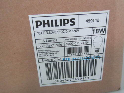 Philips 459115 LED Lamp, 18 W, 100 W Incandescent , E26 Medium A21 LED 6-Pack. - Picture 2 of 4