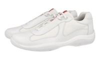 Luxus Prada Americas Cup Sneaker Schuhe PS0906 Weiss Leder Neu 9 43 43,5