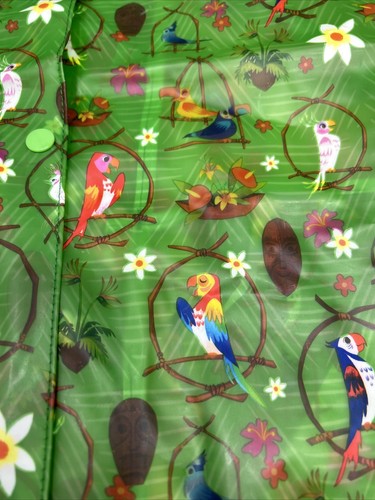 Disney Parks Enchanted Tiki Room bird Hooded Rain Coat Jacket Green Ladies Small - Picture 3 of 3