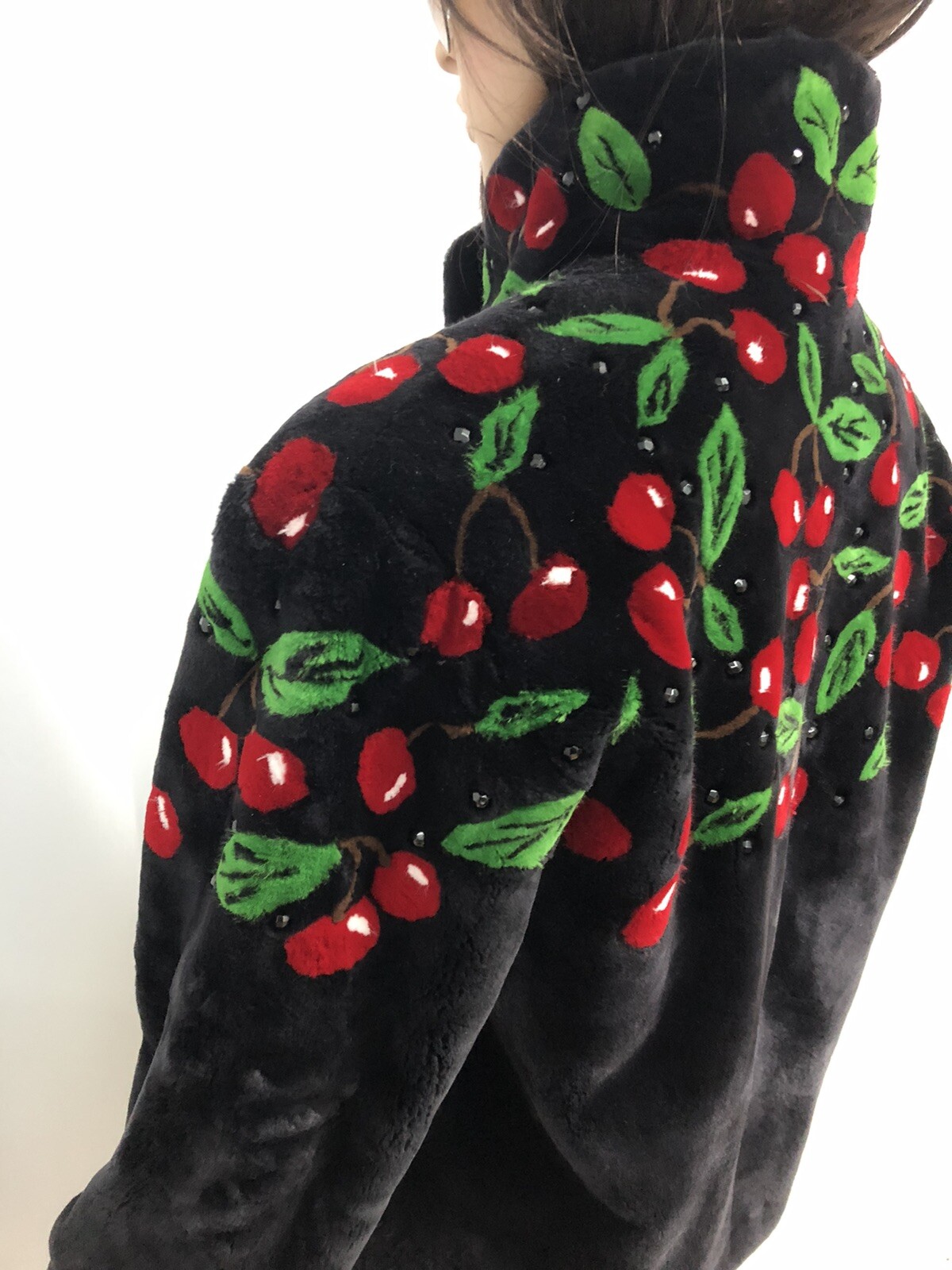 New GENUINE ZUKI BEAVER FUR COAT Jacket CHERRY Sz.S-M image 4