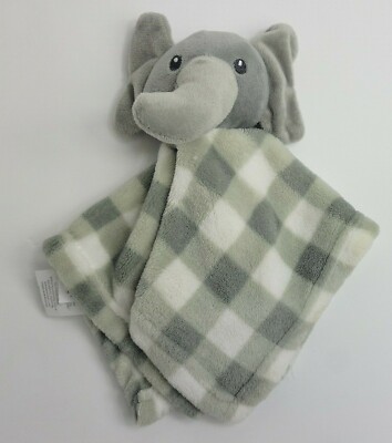 Lila & Jack Baby Lovey Grey Elephant Security Blanket Plush Gray White ...