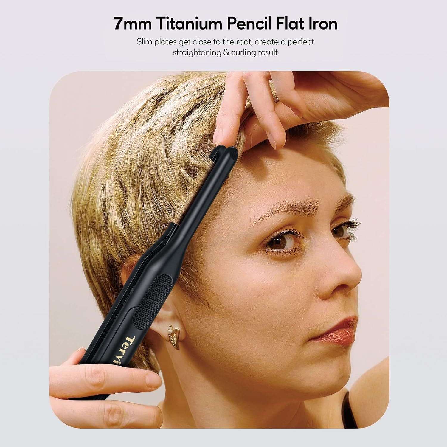 Terviiix Mini Hair Straighteners for Short Hair,Upgrade Pencil Hair