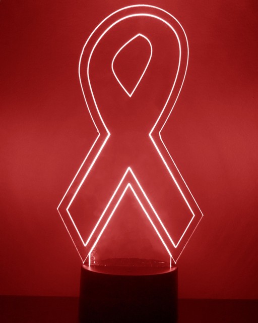 Breast Cancer Awareness Ribbon LED Night Light Personalized FREE w