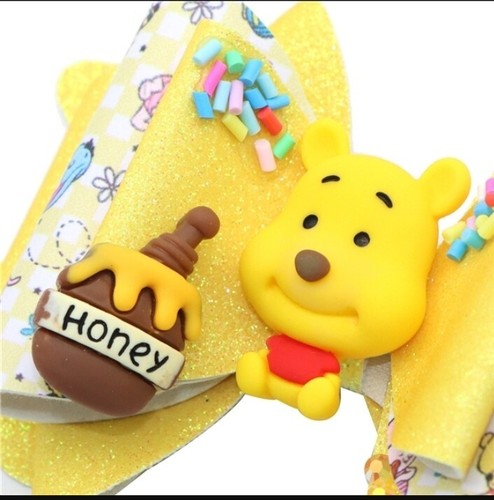 Pre-cut faux leather hair bow kits 4 inch PREMIUM DIY KIT Pooh Honey - Picture 2 of 4