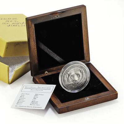 Mongolia 500 togrog Wildlife Protection Gulo Gulo Wolverine silver