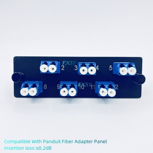 Fiber Optic Adapter Panel 6 LC Duplex SM Adapters Compatible Panduit FAP6WBUDLCZ - 第 1/8 張圖片