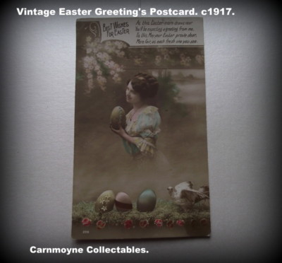 Vintage Ostergruß Postkarte.um 1917.AH3837.
