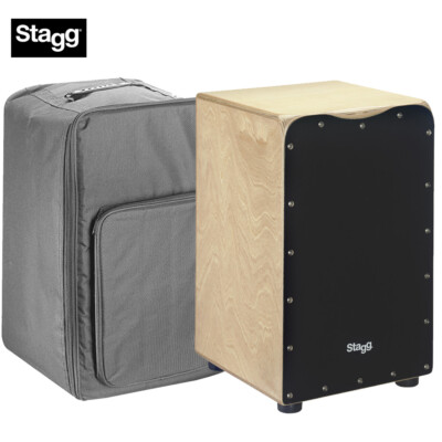 Stagg Standard Size Birch Cajon Black with Gig Bag CAJ-50M-BK