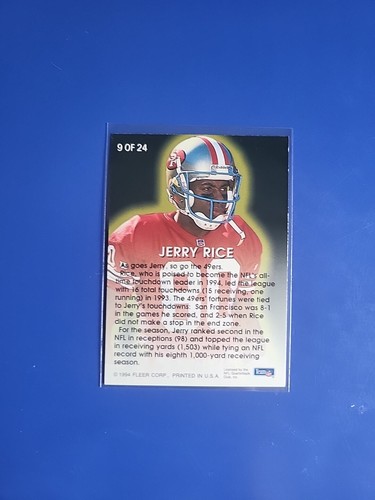 1994 Fleer Jerry Rice 5 Card Lot-Base #430/All-Pro #9/LL#5/Living Legends #4 - Picture 8 of 8