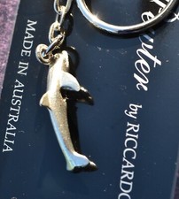 Riccardo PEWTER Keychain Key Ring DOLPHIN Vintage