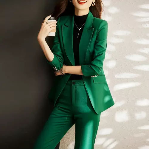 Women Formal Business Suits Professional High Quality Trousers Set Pantsuits - Picture 2 of 32