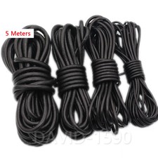 DIY Black Round Cow Real Leather Cord Lace Rope Weave String Hand knitted