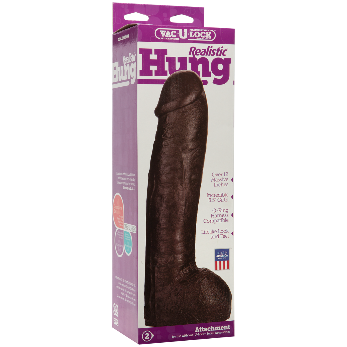 Hung 12.5" Vac U Lock Dildo Black - Large Realistic Cock Dong Sex Toy | eBay
