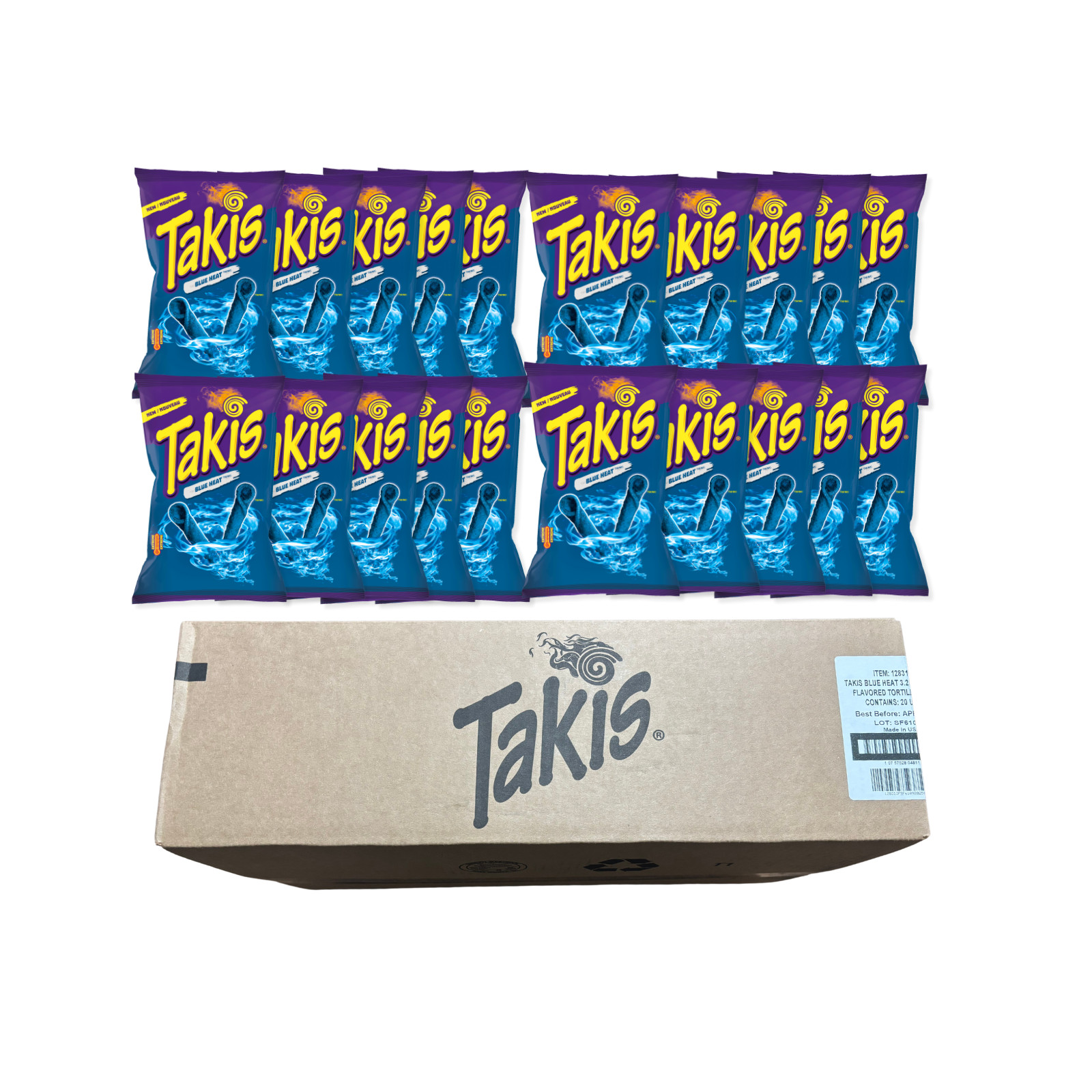 Takis Chips Box 20x Takis Blue Heat 92g Chips Multipack scharf Blaue Takis