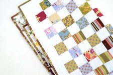 Modern Floral Patchwork Quilt, Baby Girl Blanket, Wall Hanging or Table Topper i