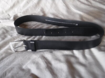 H And M Black Leather Belt Size 37-38 Made in Sweden