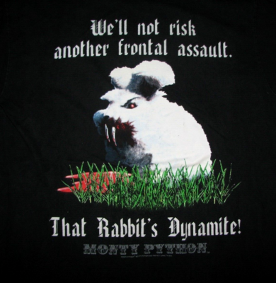 Vintage 2001 (M) Monty Python Killer Rabbit Frontal Assault T