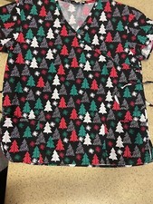 CASSANDRA O WOMEN'S SCRUB SIZE L HOLIDAYS TREE DESIGN