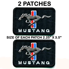 Ford Mustang Car Brand Embroidered Patches Iron on Sew On BLACK & BLUE