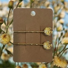 NEW Yellow Florals Design Bobby-pin Set