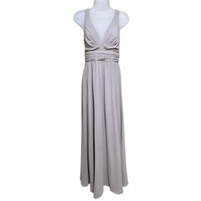 Lulus Leading Role Taupe Gown Size Small Maxi Long Formal Sleeveless Dress Prom