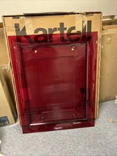 Kartell Large Red Lucite Modern Art Mirror Francois Ghost + Stark missing glass