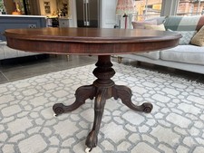 Antique Mahogany Tilt Top Oval Dining Table - seats 6 