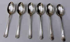 Insignia 6 Silver Plate 12.5cm Grecian Athenian Teaspoons Spoons Cutlery Mono F