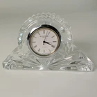 VTG Waterford Crystal "Wharton" Quartz Battery Table Mantle Desk Clock 4”x2.5”