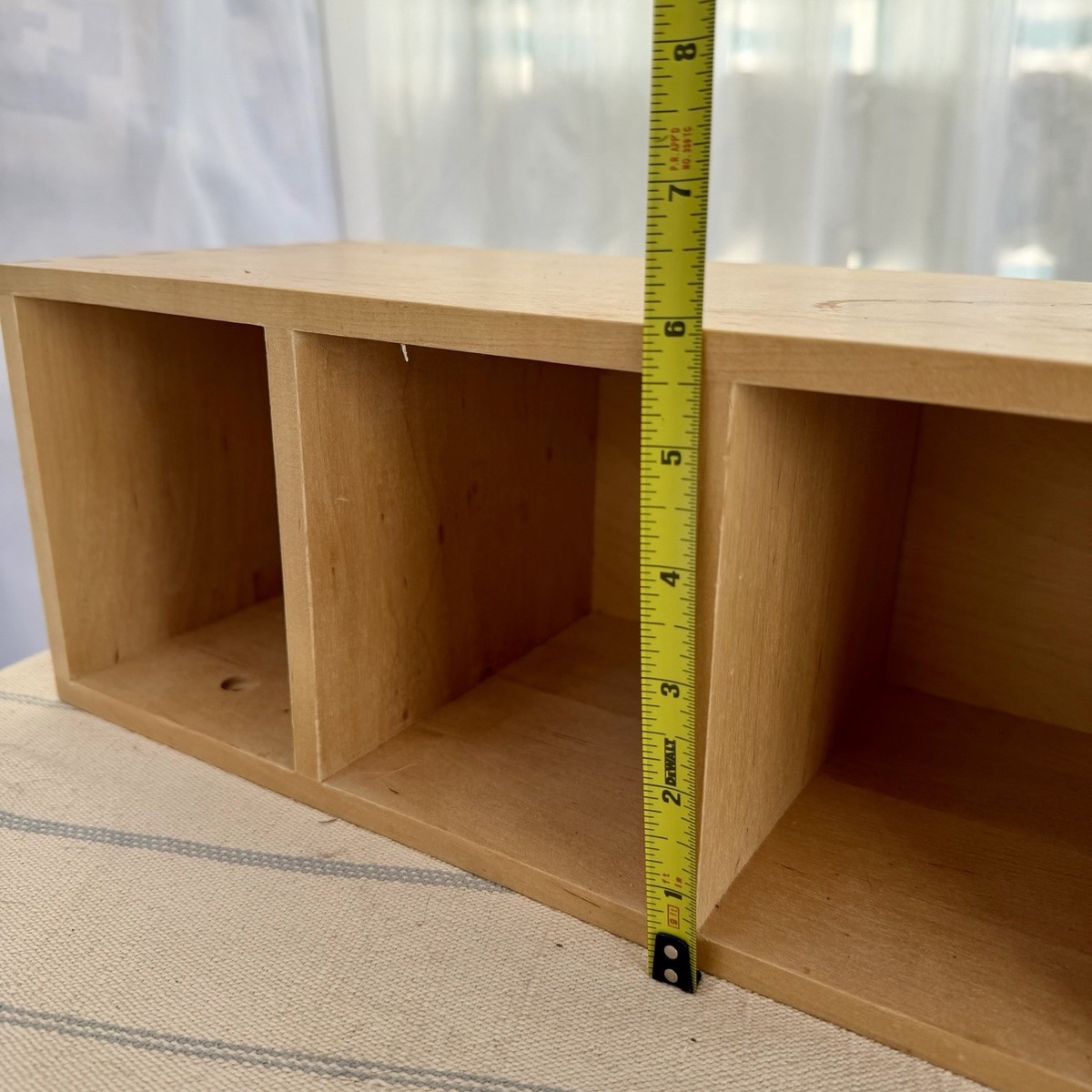 Vintage IKEA FORHOJA Wood Shelf Cabinet 5 Glass Handled Scoops