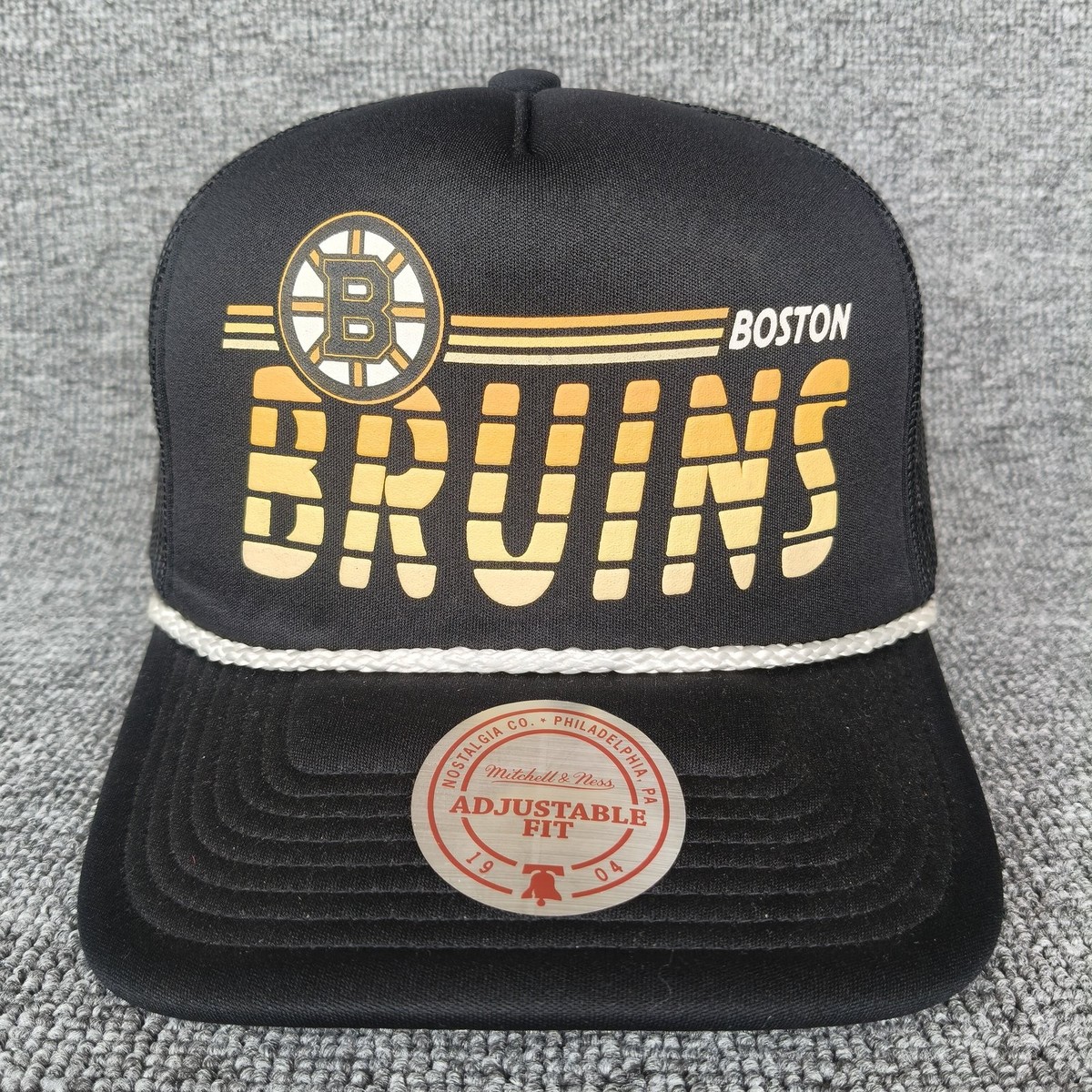 Mitchell & Ness Boston Bruins NHL Black Trucker Hat Adjustable