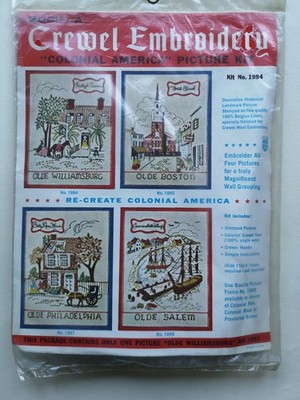 Bucilla Crewel Stickbild Set ''Koloniales Amerika'', Old Williamsburg