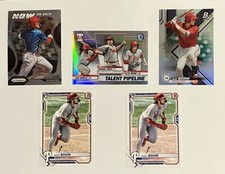 Lot of (5) ALEC BOHM PROSPECTS / ROOKIE baseball cards - PHILLIES