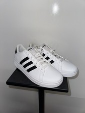 Adidas Grand Court 2.0 K Unisex Kids White/Black Lace Up US 6 GW6511 NEW NWT